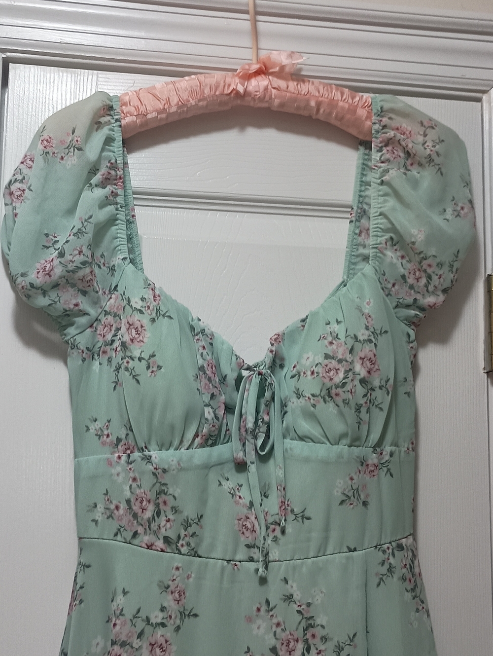 Windsor Maybelle Green Punk Floral Babydoll Maxi Dress Small - Picture 11 of 12